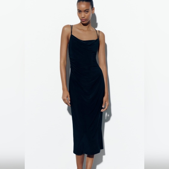 Zara double strap dress in fuchsia - Picture 2 of 5